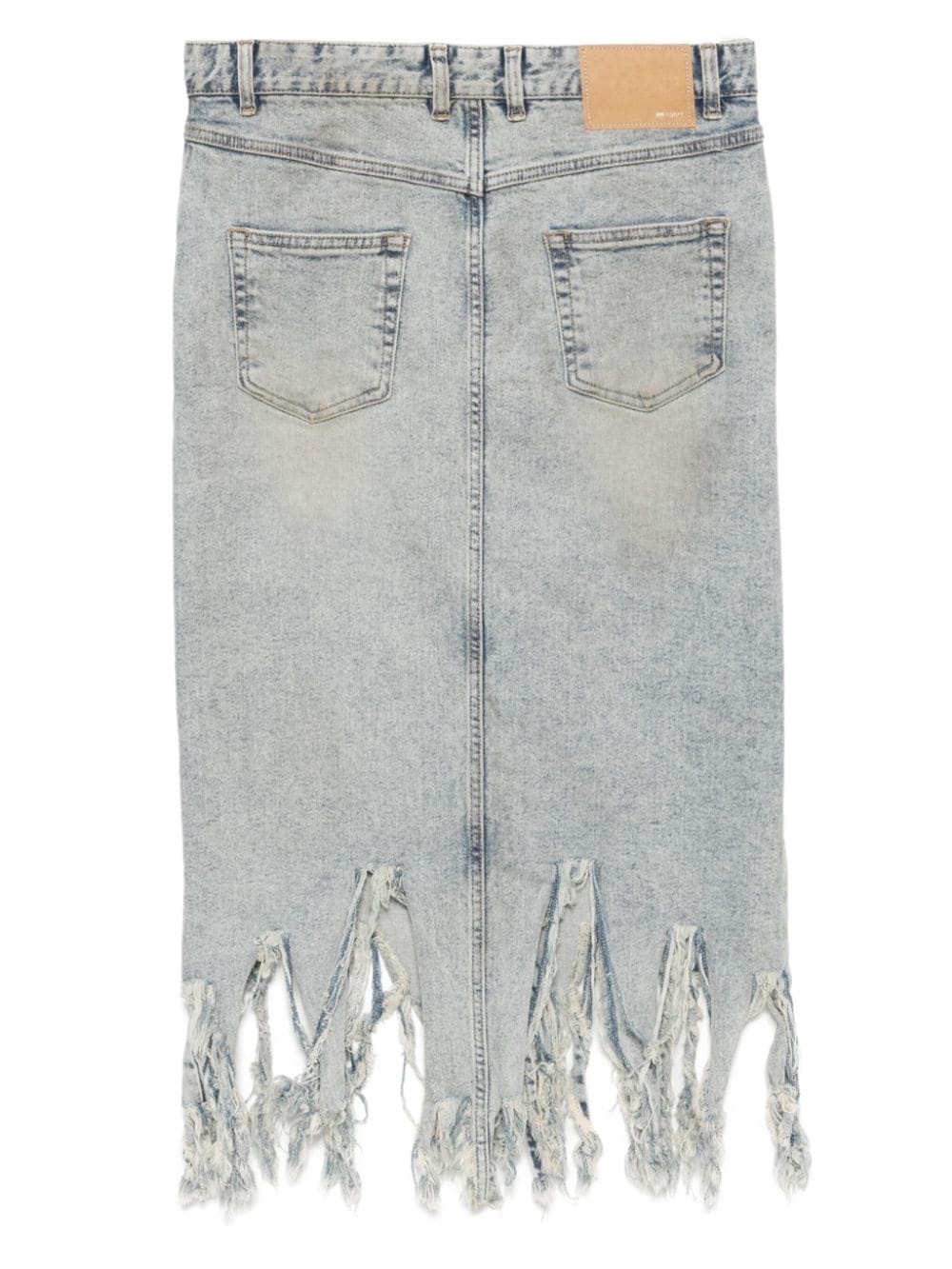 fringed denim skirt - 2