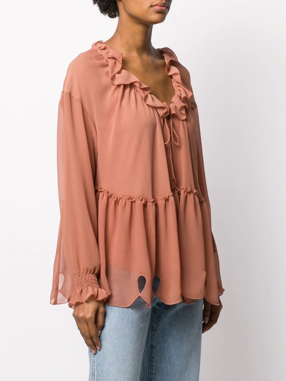 ruffle trim blouse - 3