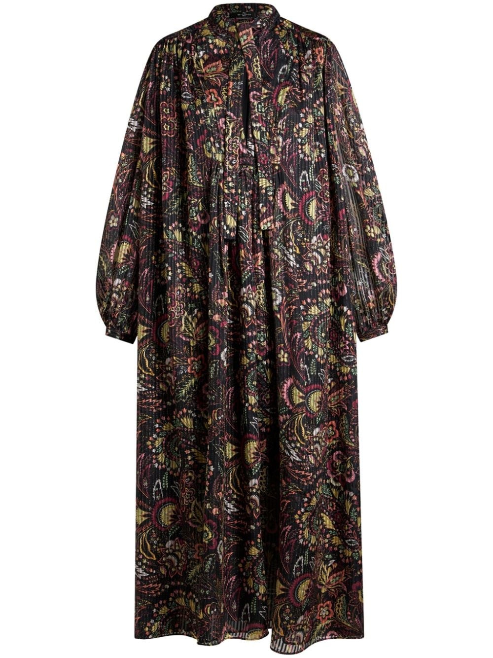 floral-print silk-blend dress - 1