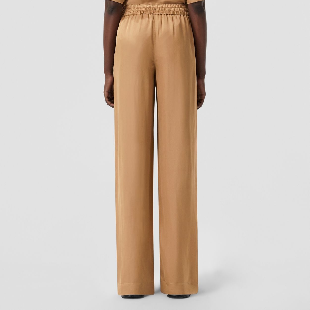 Crystal Stripe Silk Satin Blend Wide-leg Trousers - 4