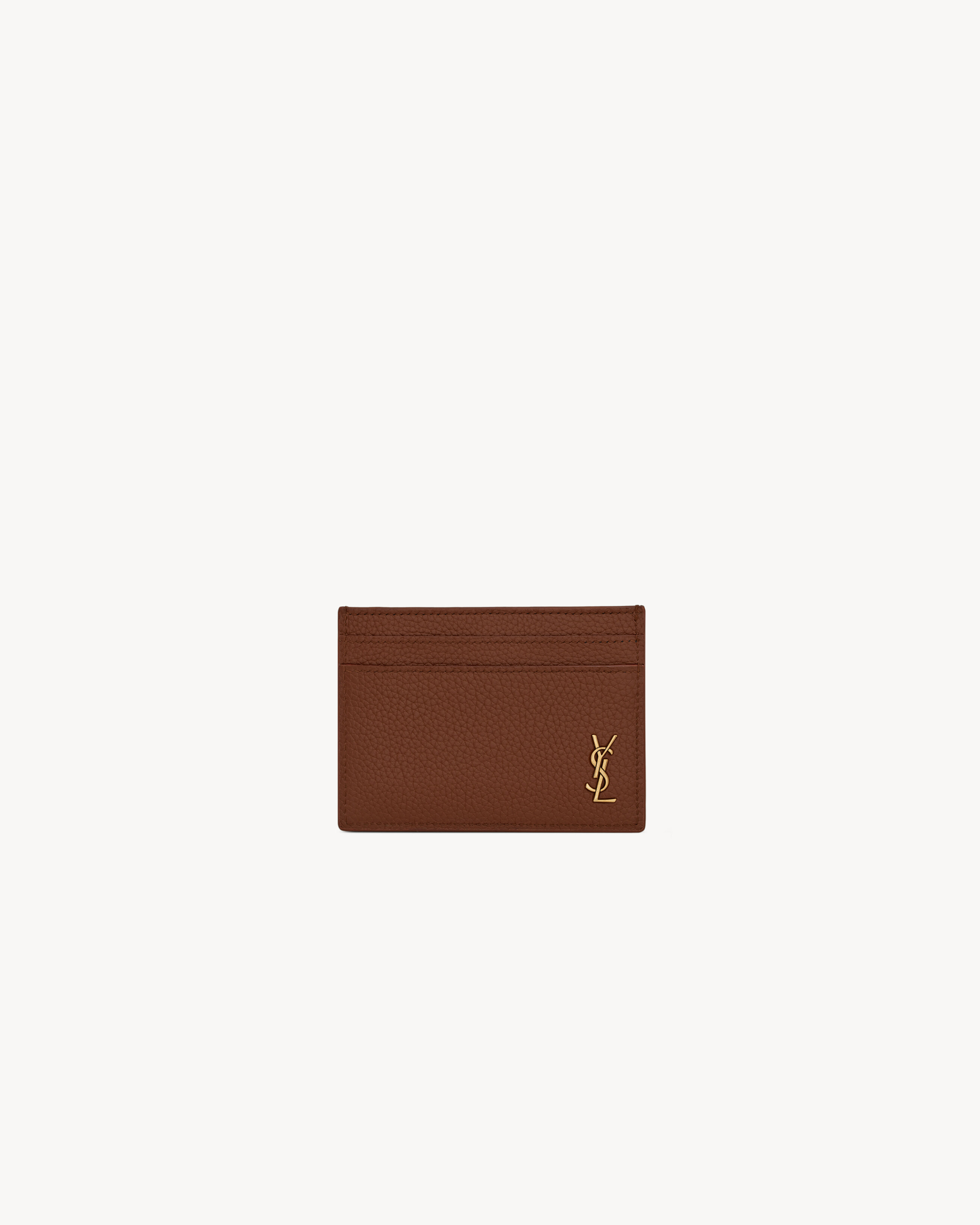 TINY CASSANDRE CREDIT CARD CASE IN GRAINED LEATHER - 1