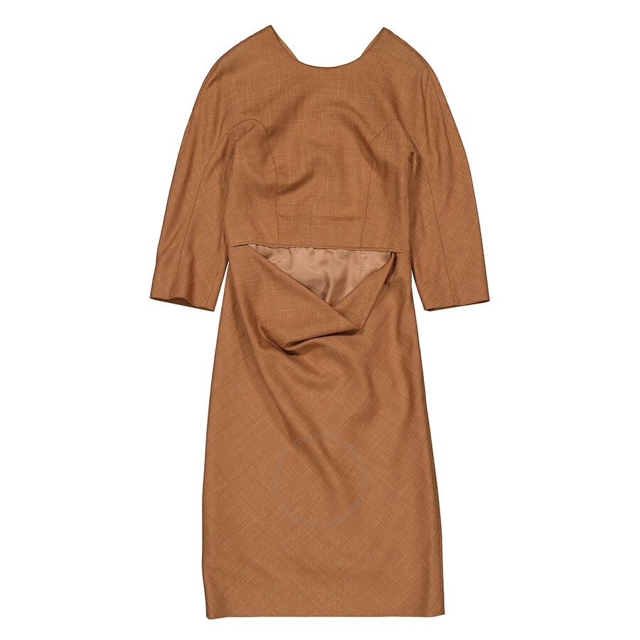 Burberry Ladies Bronze Double Waist Shift Dress - 4
