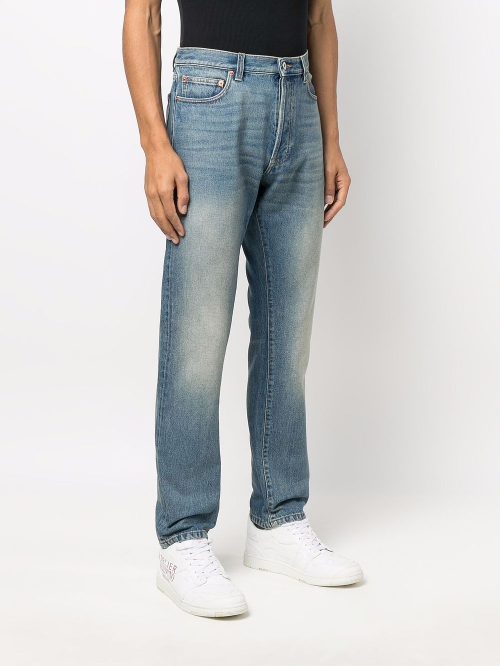 stonewashed straight leg jeans - 3