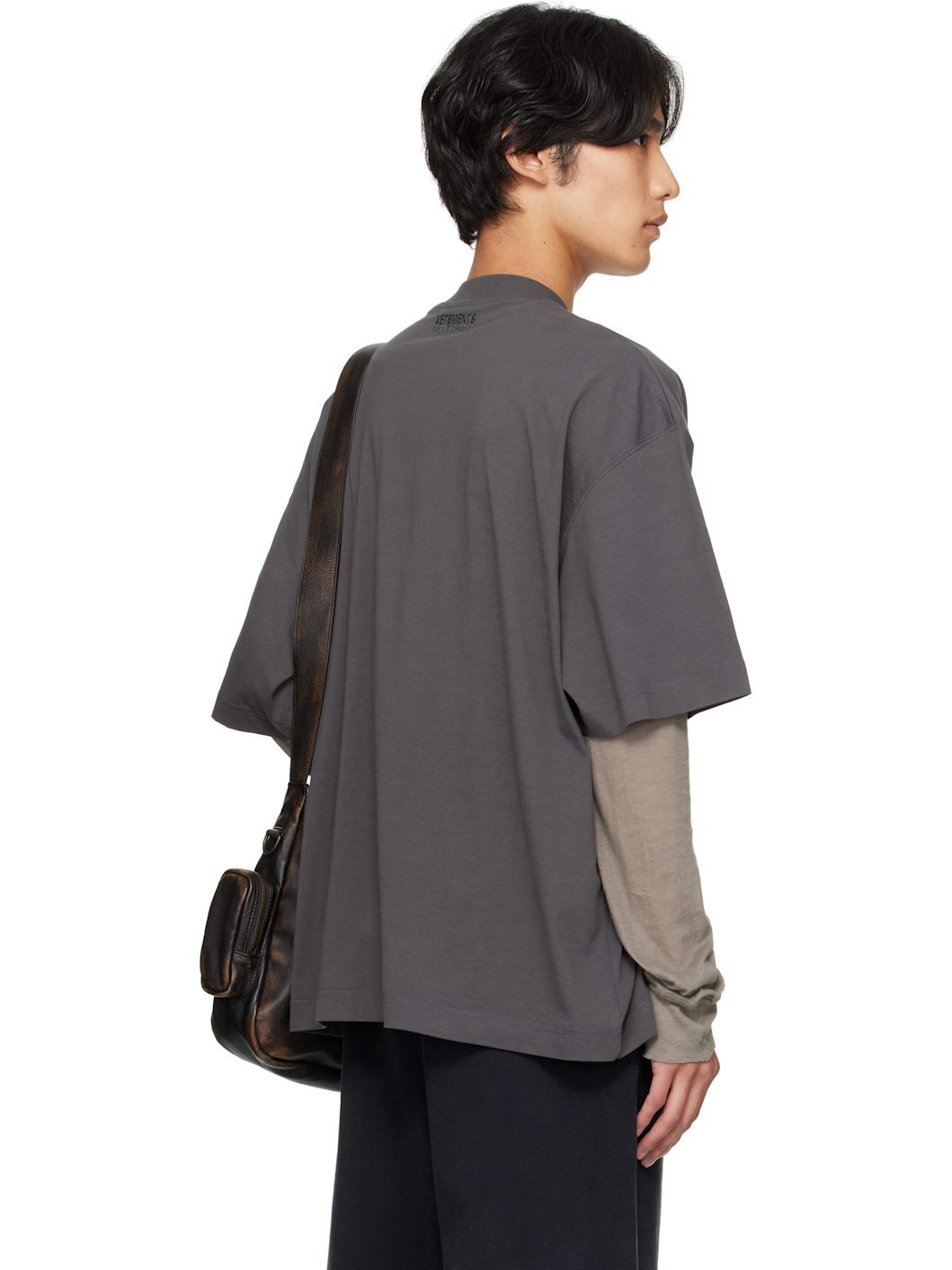 Gray Metal Logo Regular T-shirt - 3