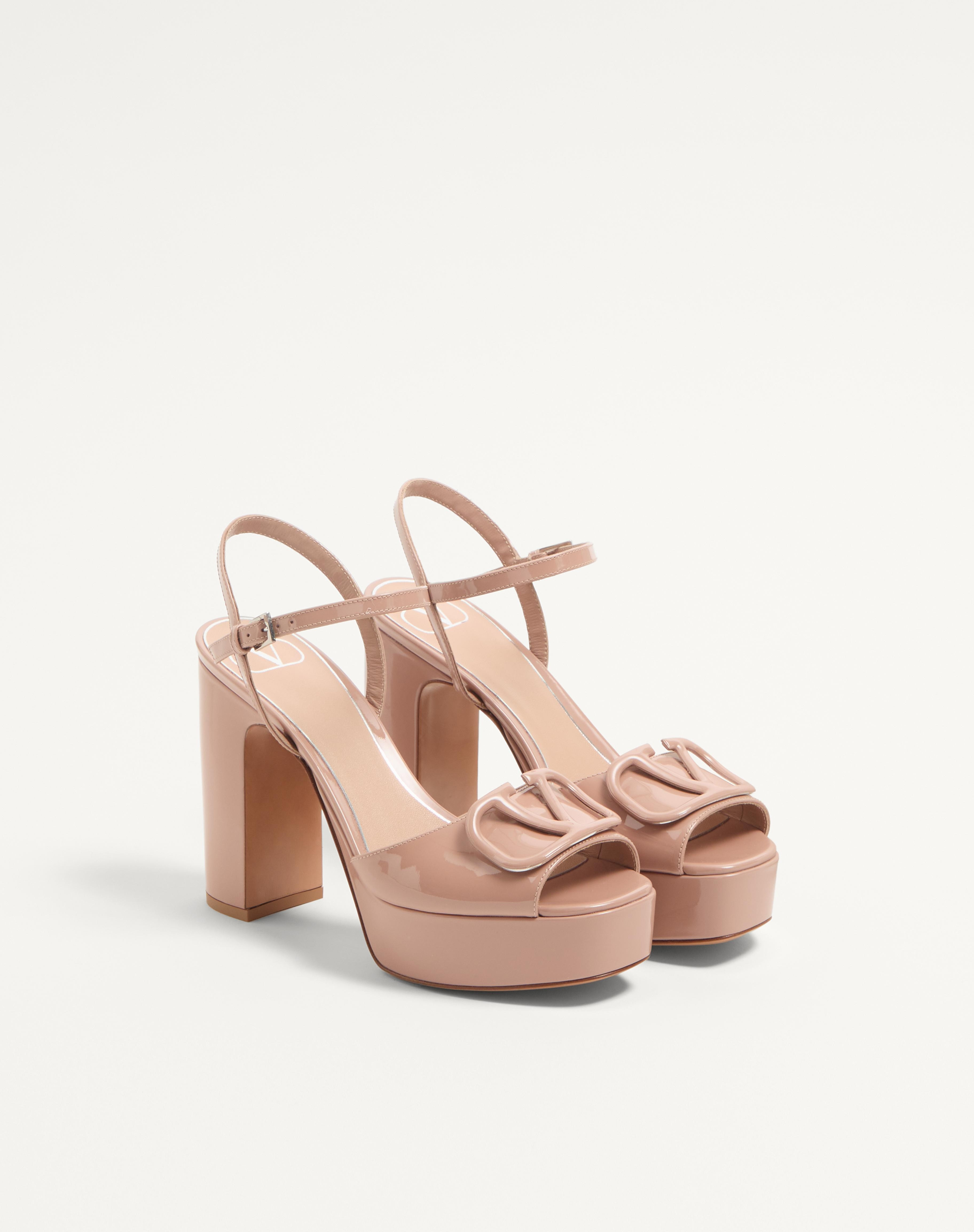 VLOGO SIGNATURE PLATFORM SANDAL IN PATENT LEATHER 115MM - 3