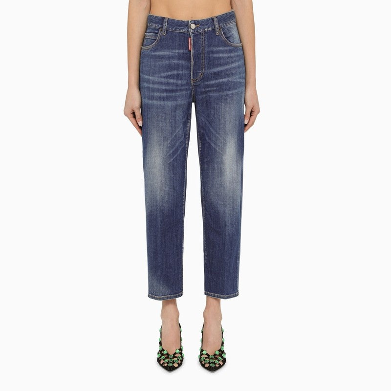 Dsquared2 Navy Blue Washed Denim Jeans Women - 1