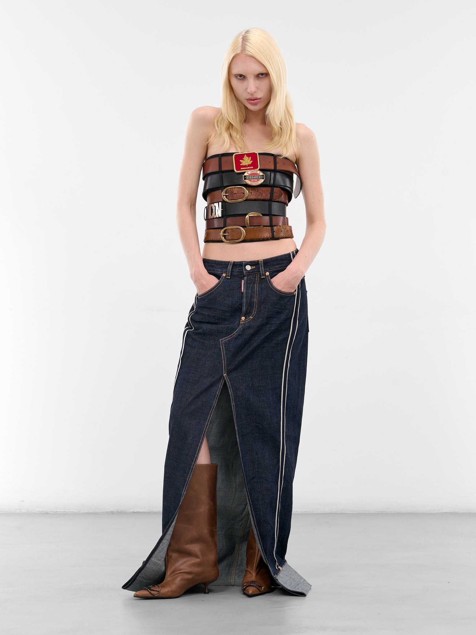 Multi Belt Cropped Corset Top - 6