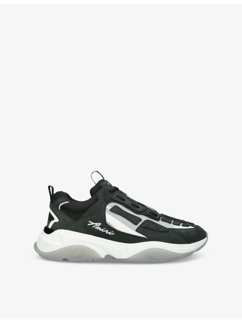 Bone logo-embroidered leather and mesh low-top trainers - 1