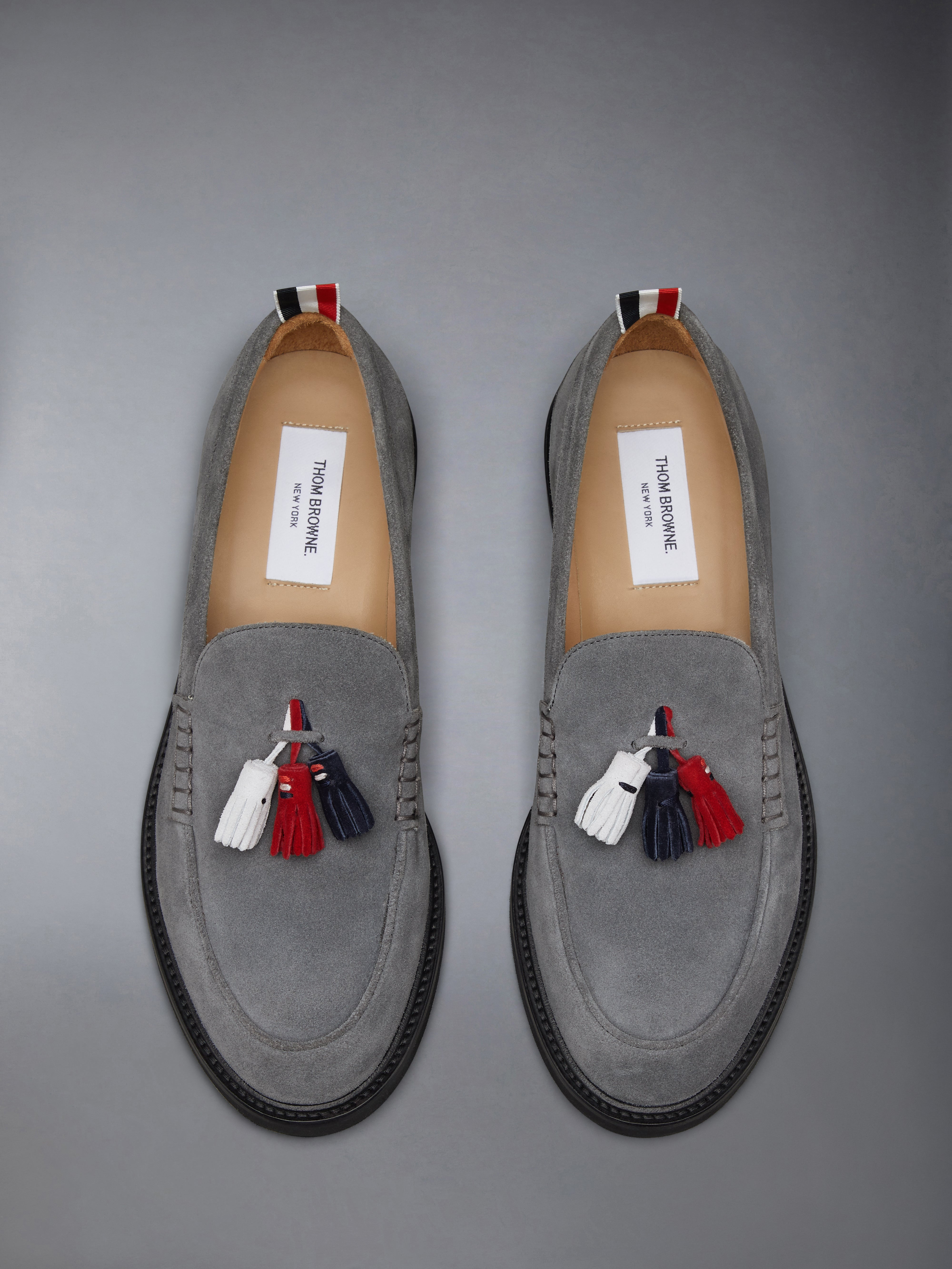 CALF SUEDE RWB TASSEL LOAFER - 5