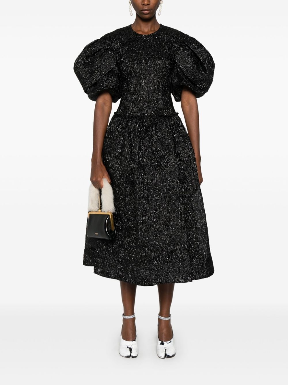 crinkled midi dress - 2