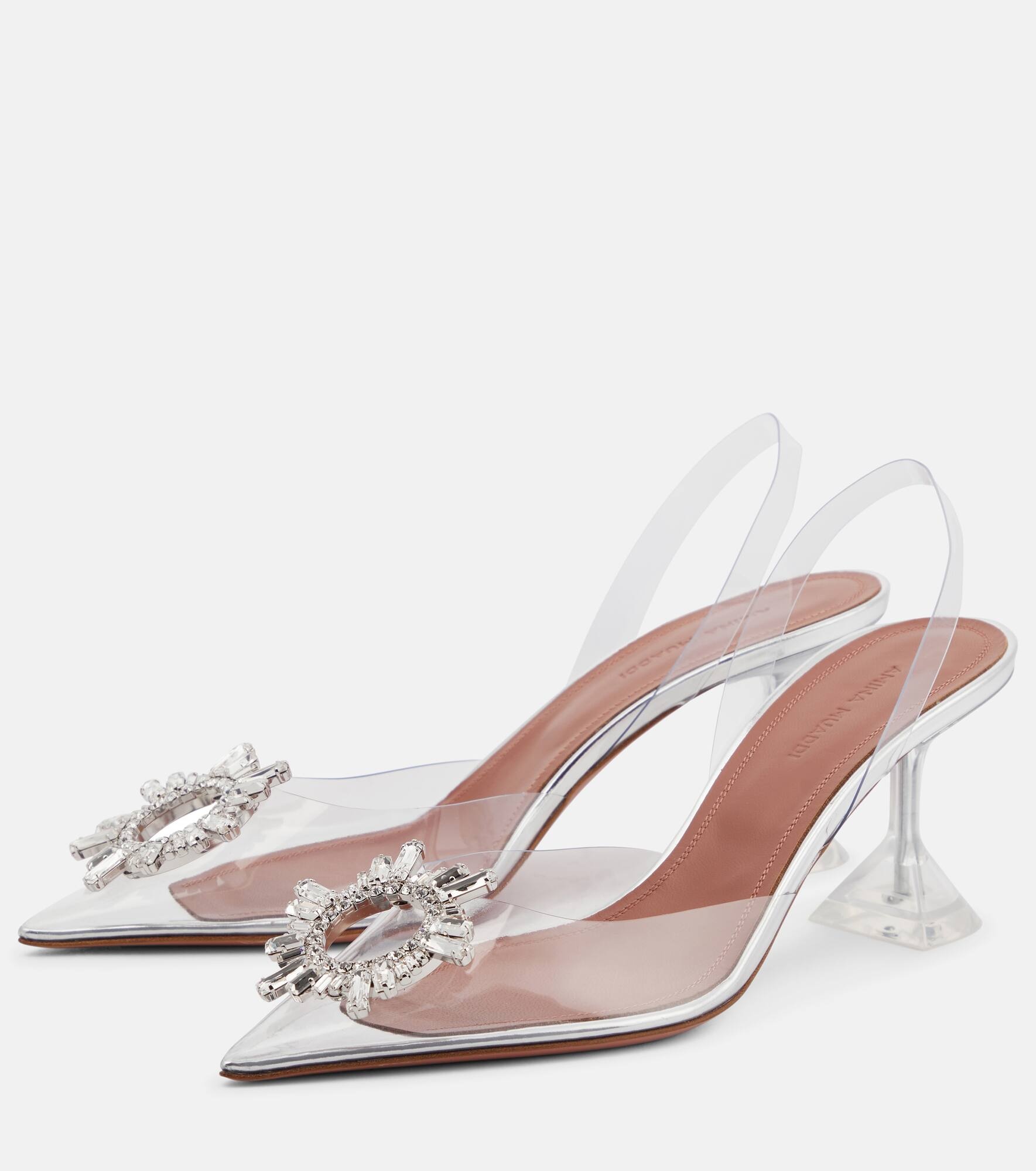 Begum embellished PVC slingback pumps - 5