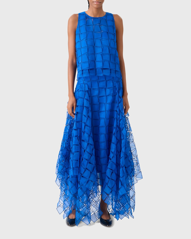 AKRIS Embroidered Organza Sleeveless Blouse outlook
