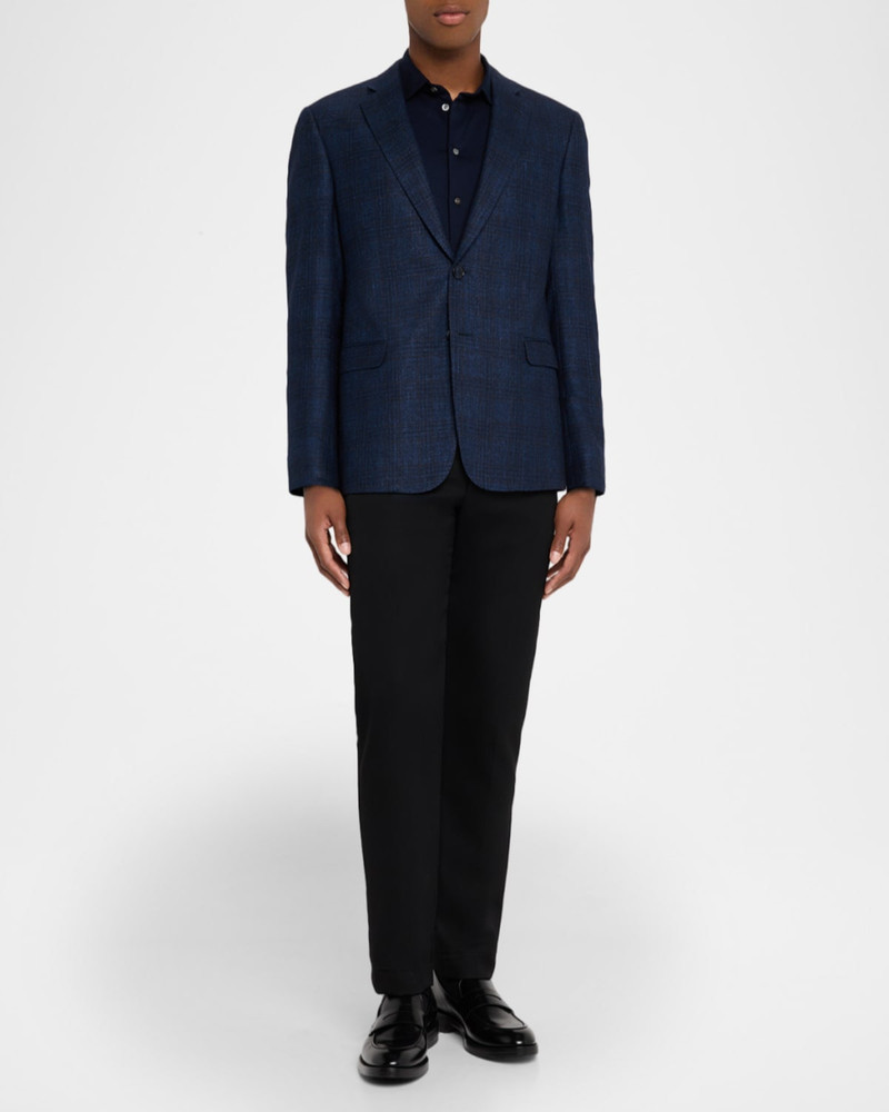 GIORGIO ARMANI Men's Textured Windowpane Sport Coat outlook