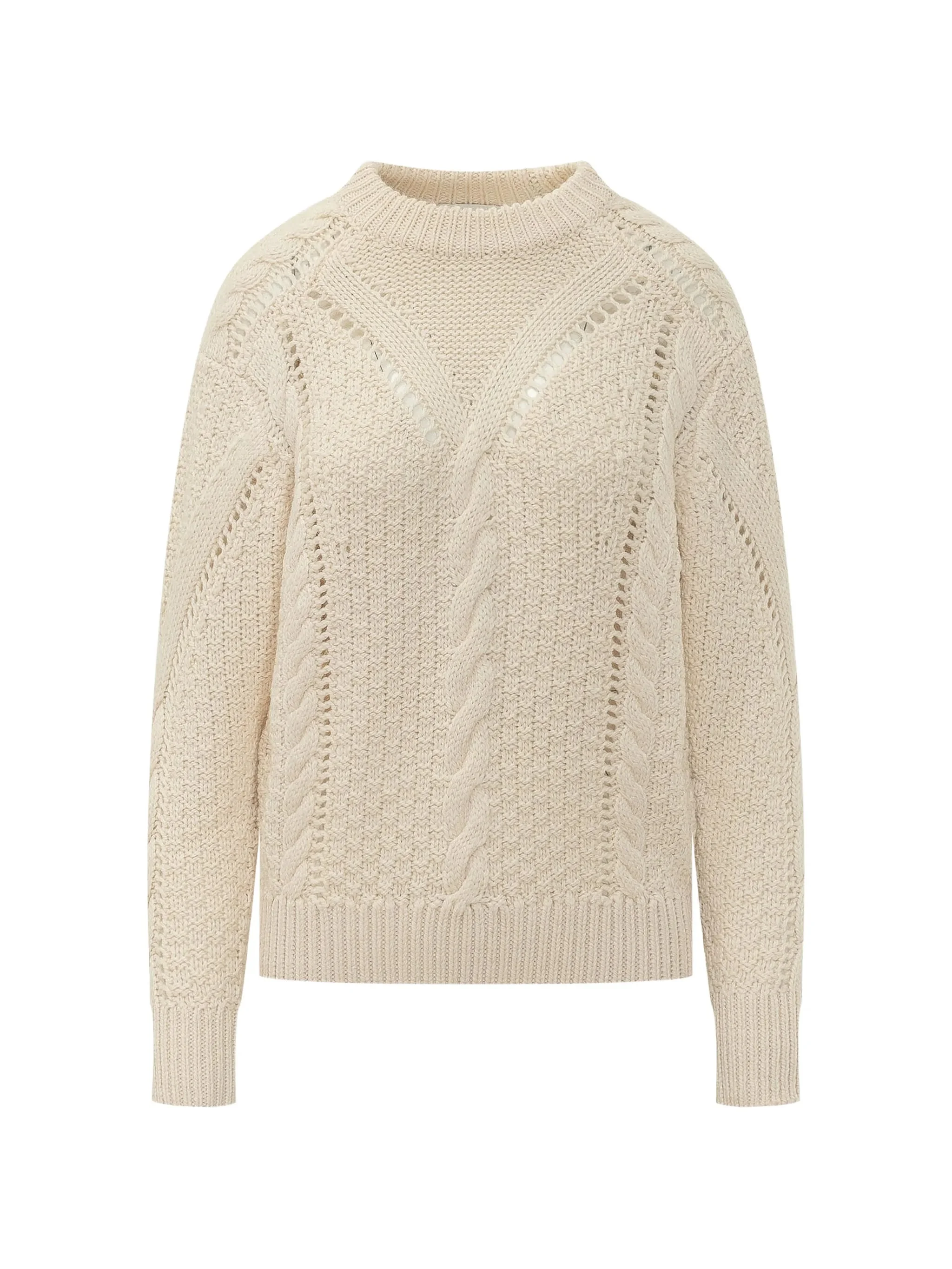 Marant Étoile Cable-knit Pointelle-trim Sweater - 1