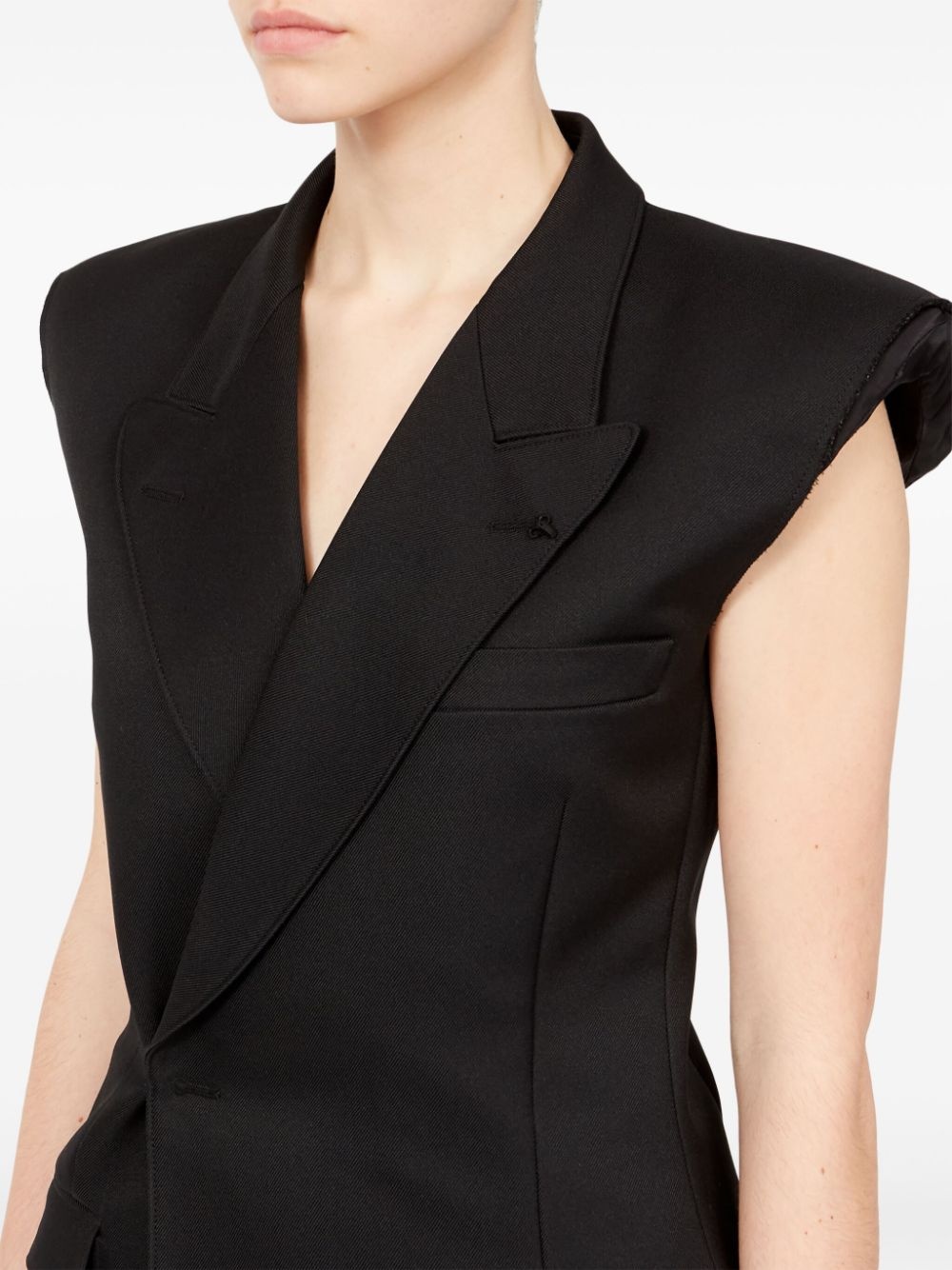 raw-cut edge waistcoat - 7