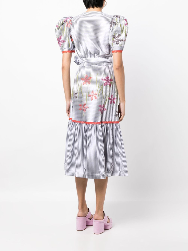 floral-embroidered striped midi dress 4