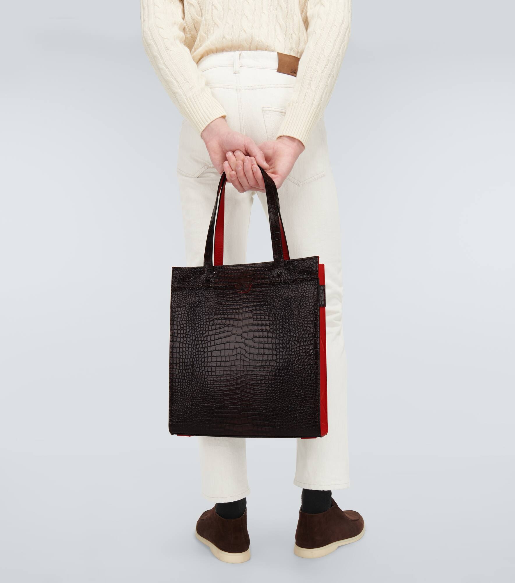 Croc-effect leather tote - 2