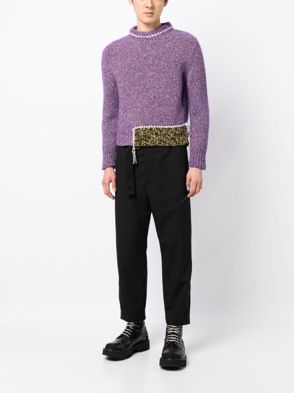 belted-waist cropped trousers - 2