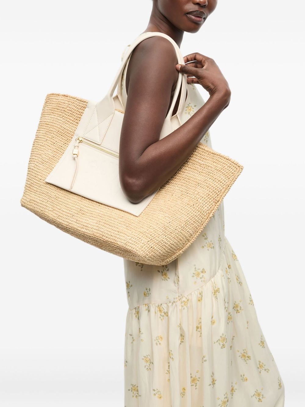 medium raffia tote bag - 4
