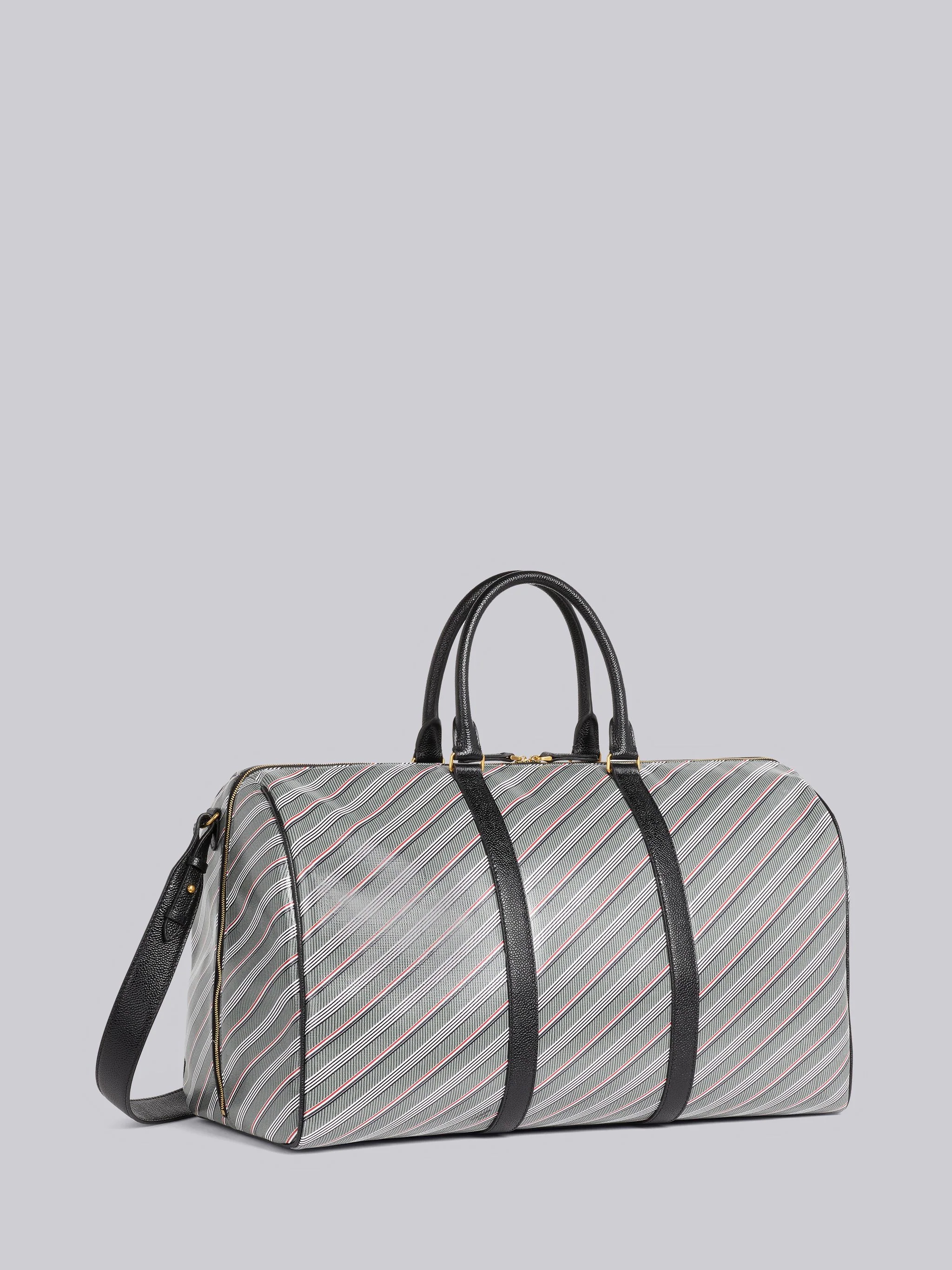 Medium Grey Monogram Coated Canvas Leather Shoulder Strap Holdall Bag - 3