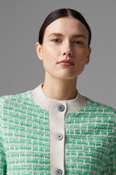Franzi knit jacket in Green/Greige - 4
