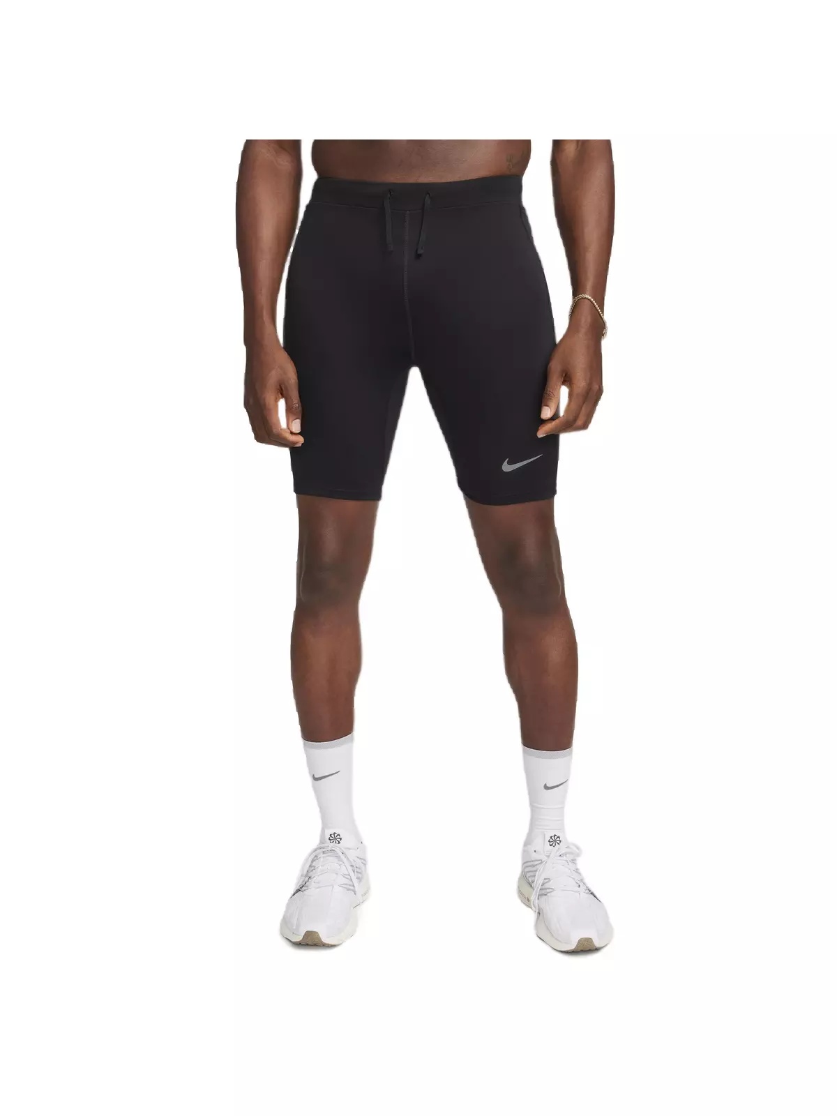 Men's Fast Dri-FIT Brief-Lined Running 1/2-Length Tights - Black - 3