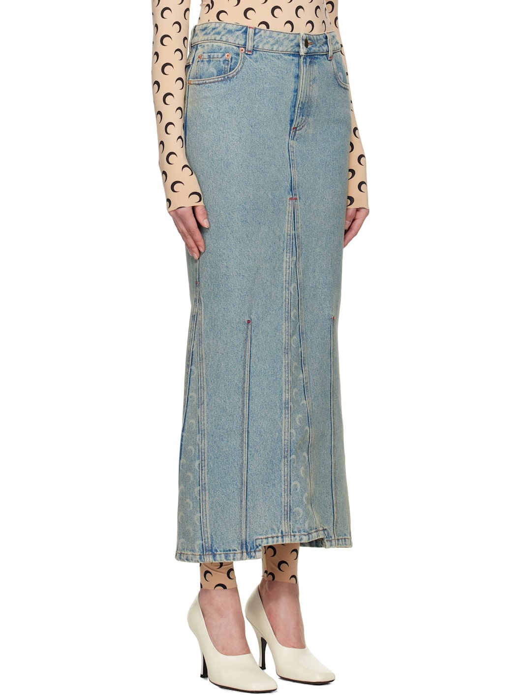 Blue Moon Laser Denim Maxi Skirt - 2