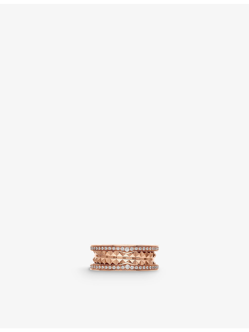 B.zero1 18ct rose-gold and 0.57ct pavé diamond band ring - 5