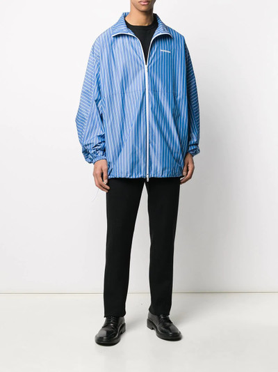 BALENCIAGA striped lightweight logo jacket outlook