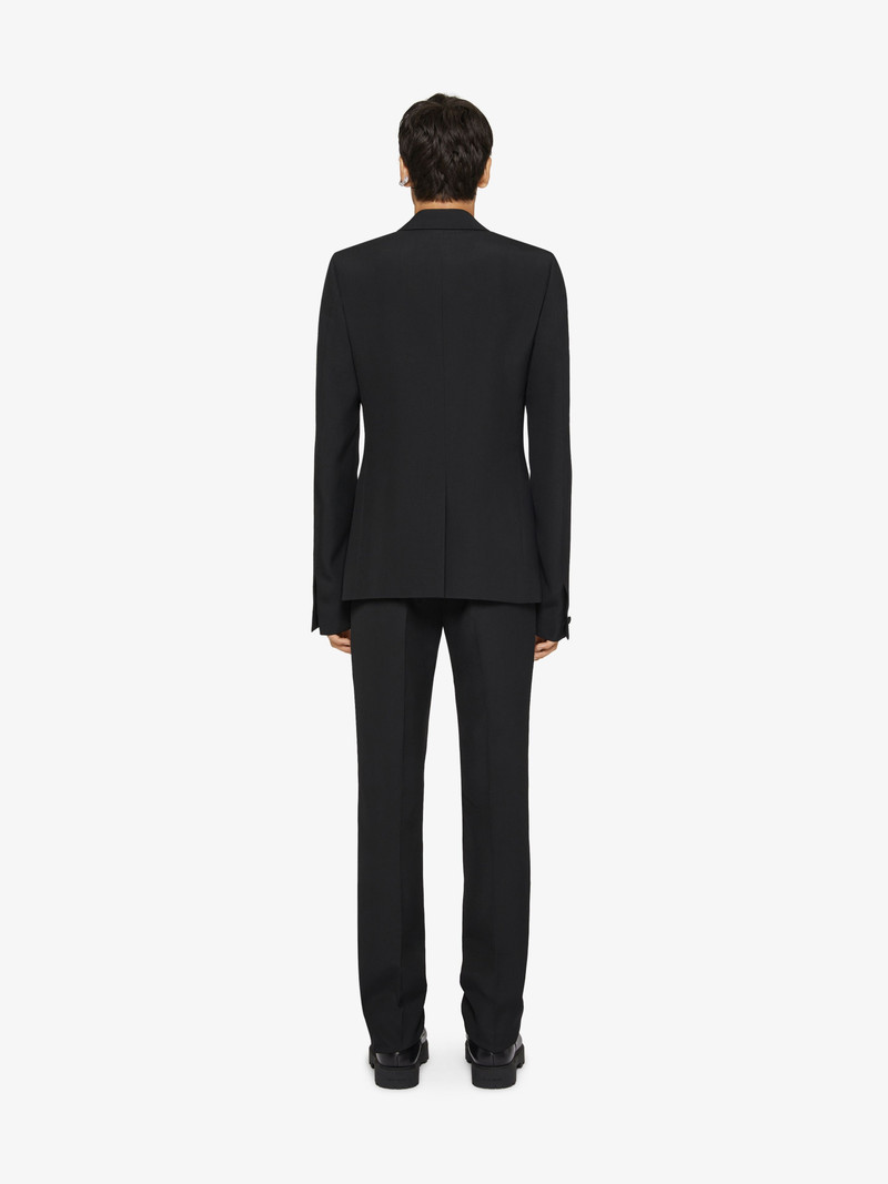 SLIM FIT TAILORED PANTS IN WOOL WITH SATIN 4
