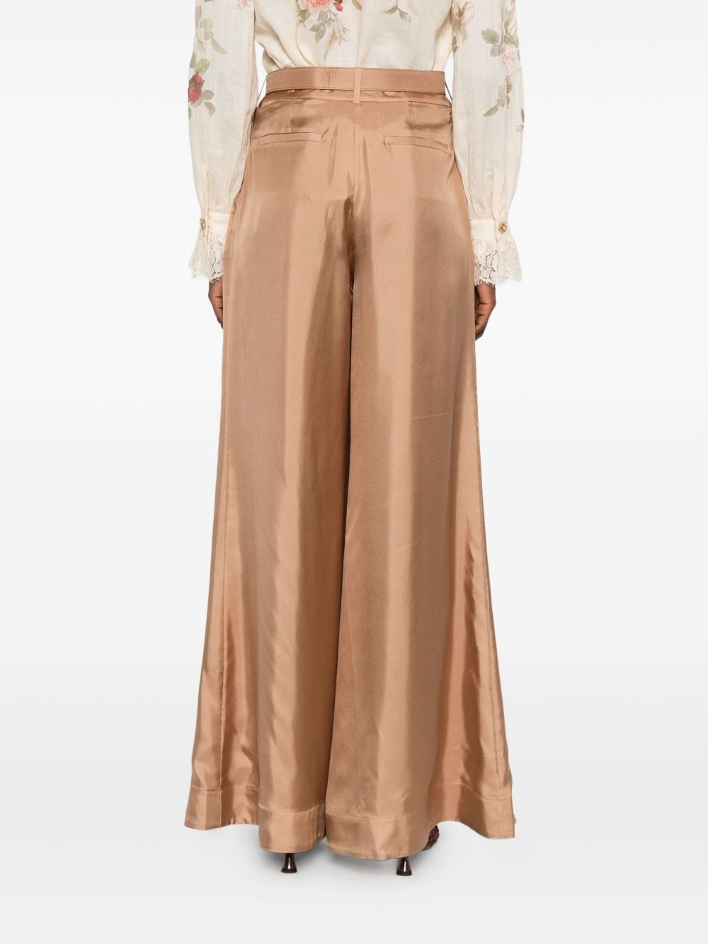 pleated belted trousers - 4