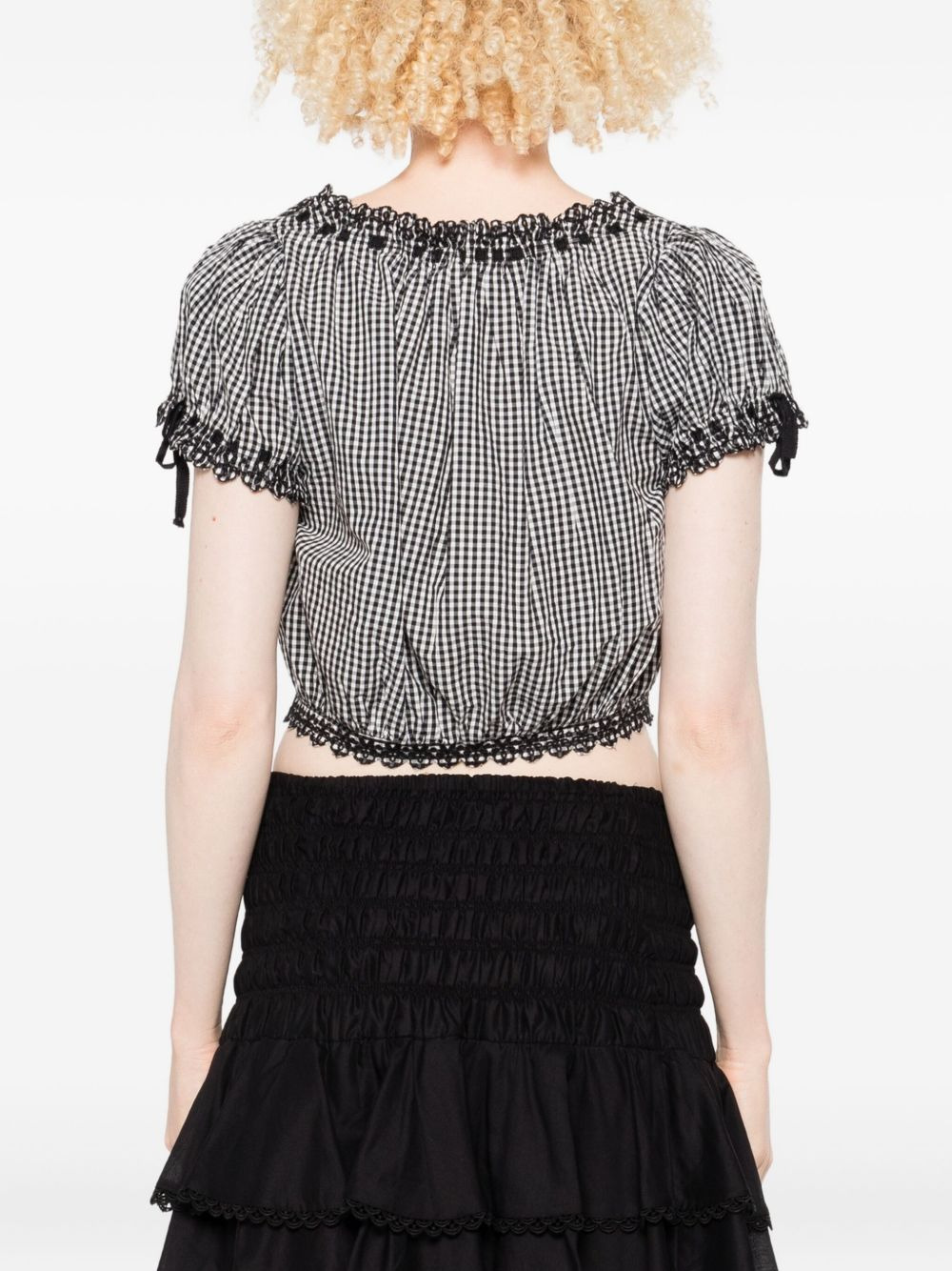 Nera gingham cropped blouse - 4