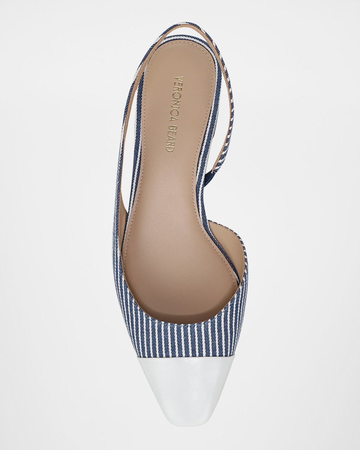 Cecile Stripe Slingback Ballerina Pumps - 5