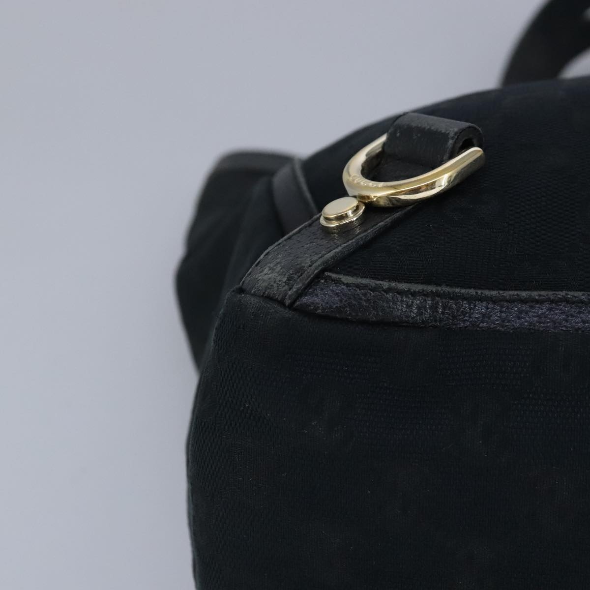 GUCCI GG Canvas Tote Bag Black Gold - 14