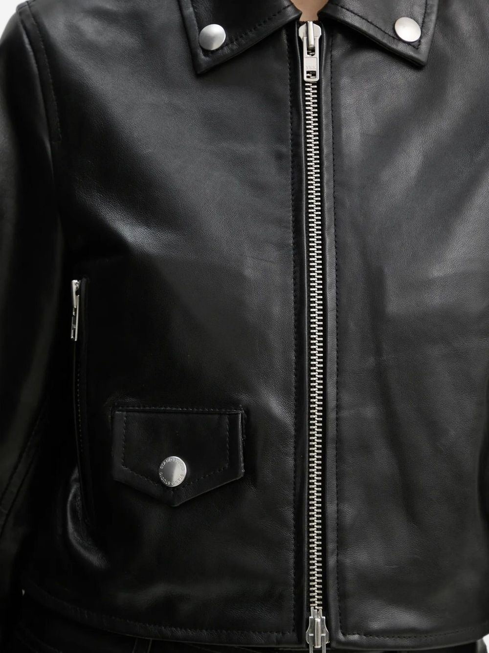 zip-fastening popper-detail jacket - 4