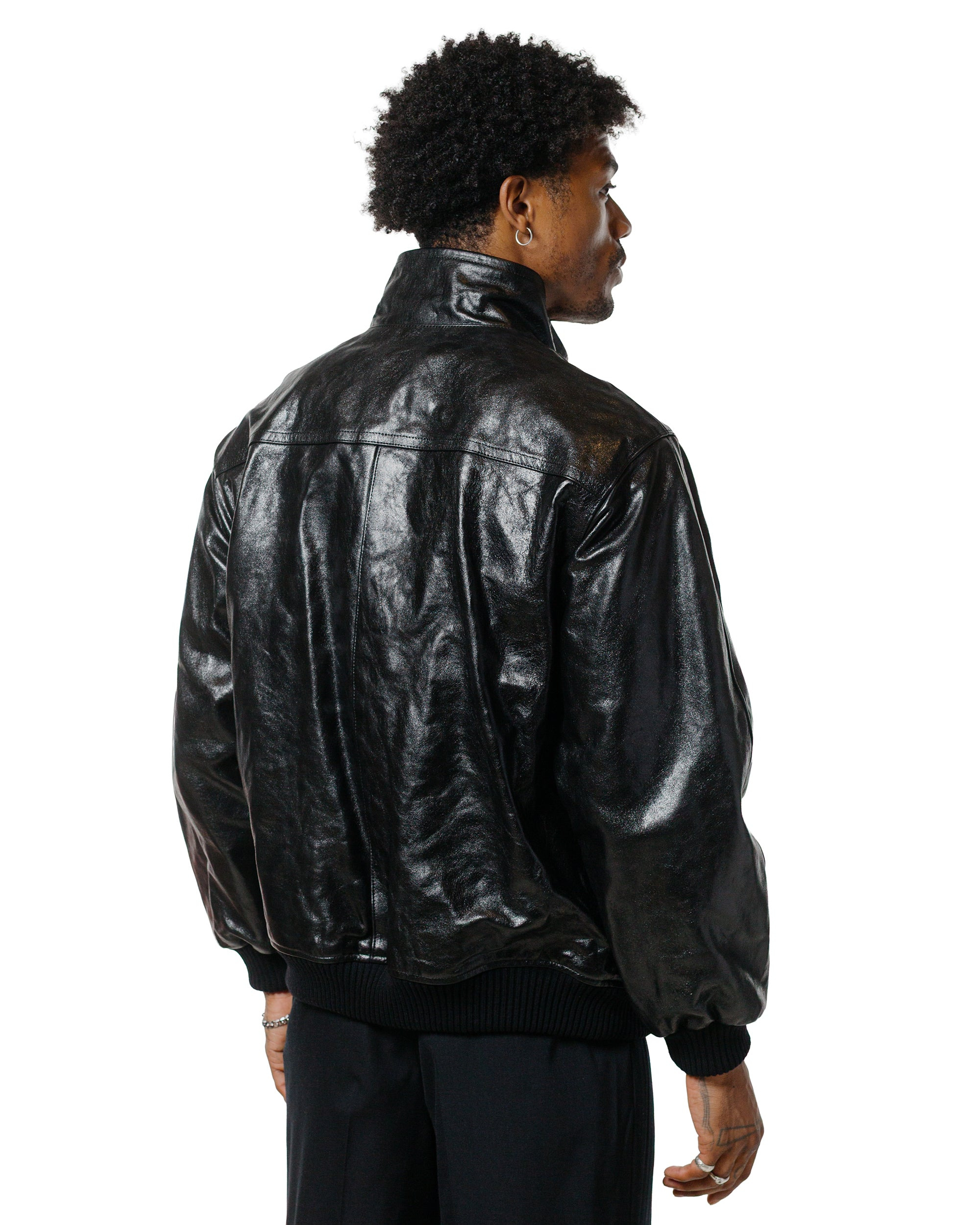 Lamb Leather Zip Blouson Black - 3