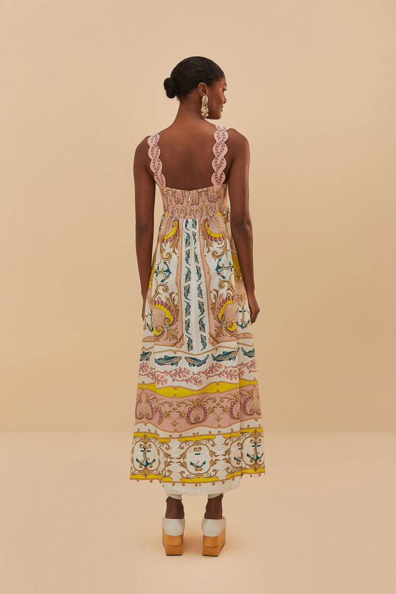 Off-White Maritime Magic Lenzing™ Ecovero™ Euroflax™ Maxi Dress 3