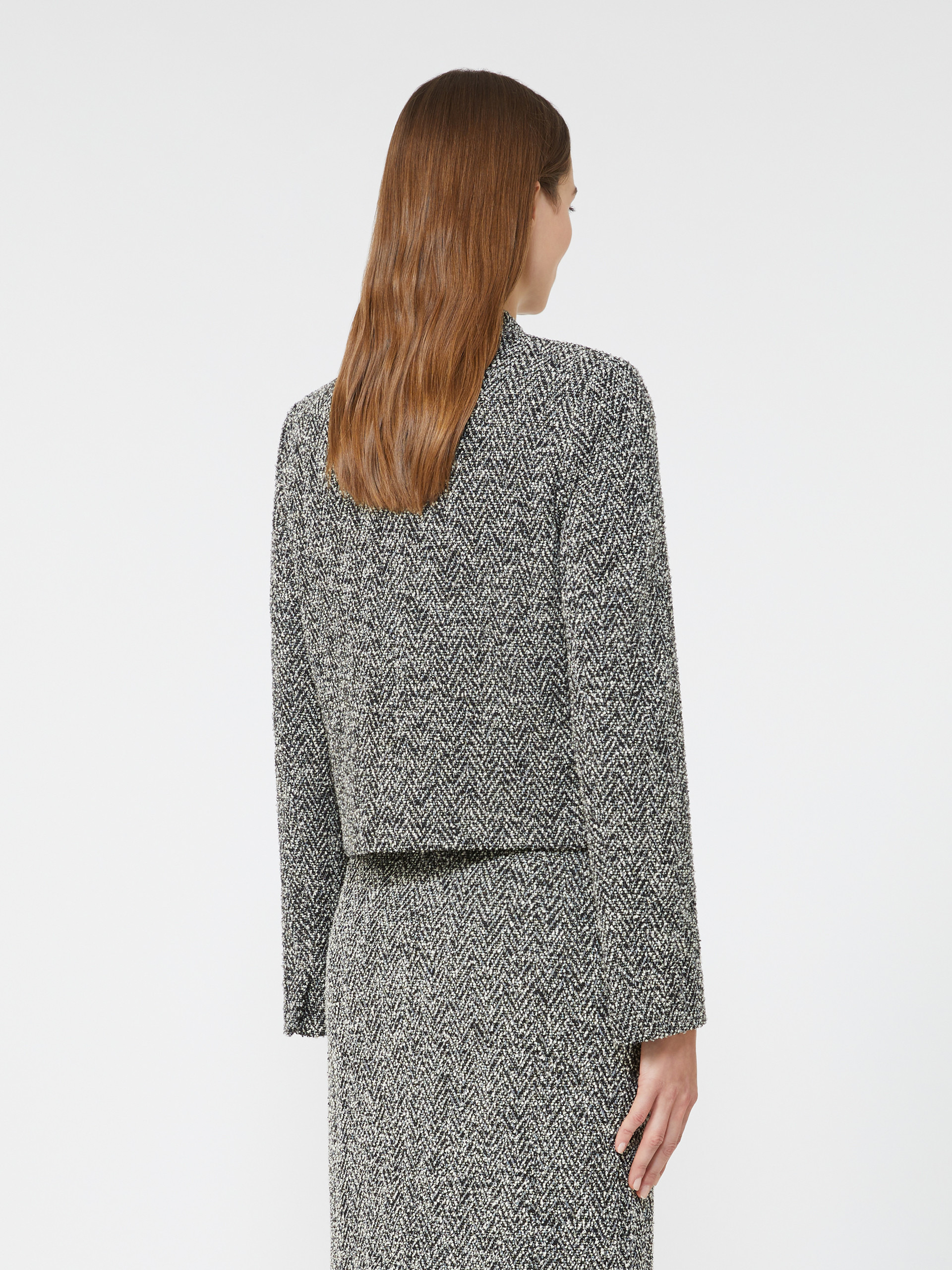 DONALD Bouclé jersey cropped jacket - 4
