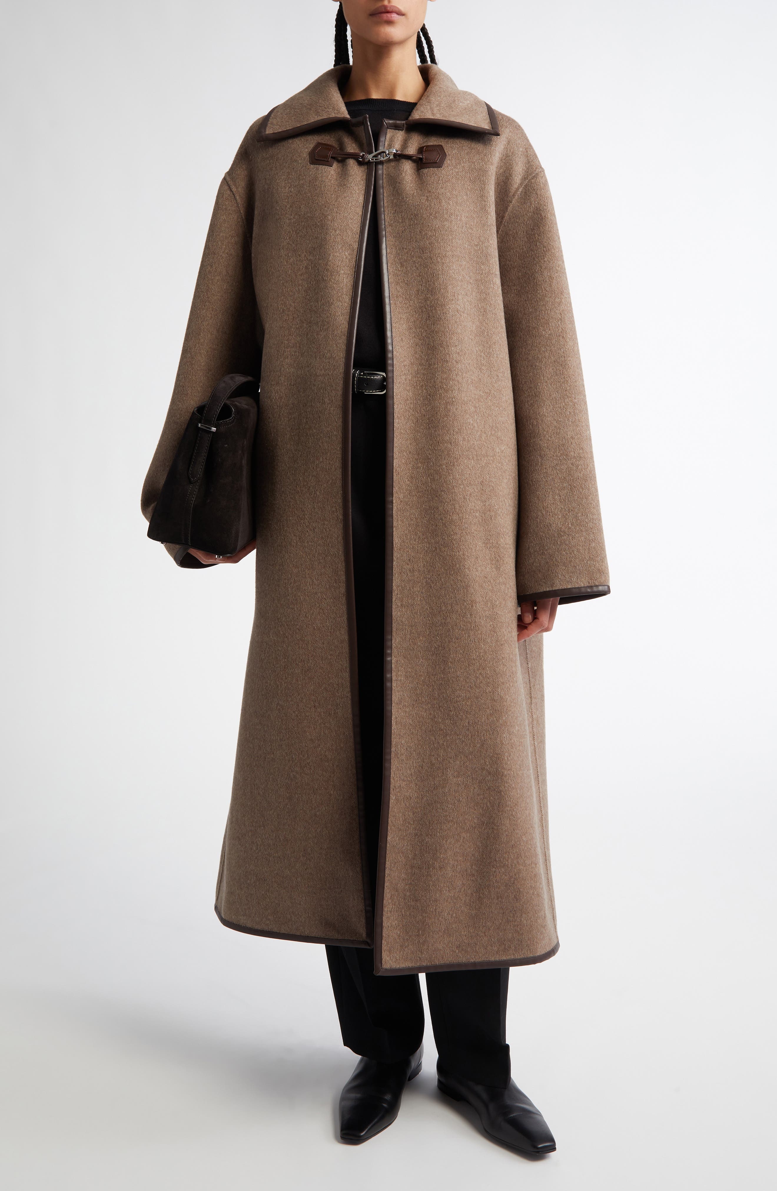 TOTEME Double Clasp Wool Coat in Oak Melange at Nordstrom - 1