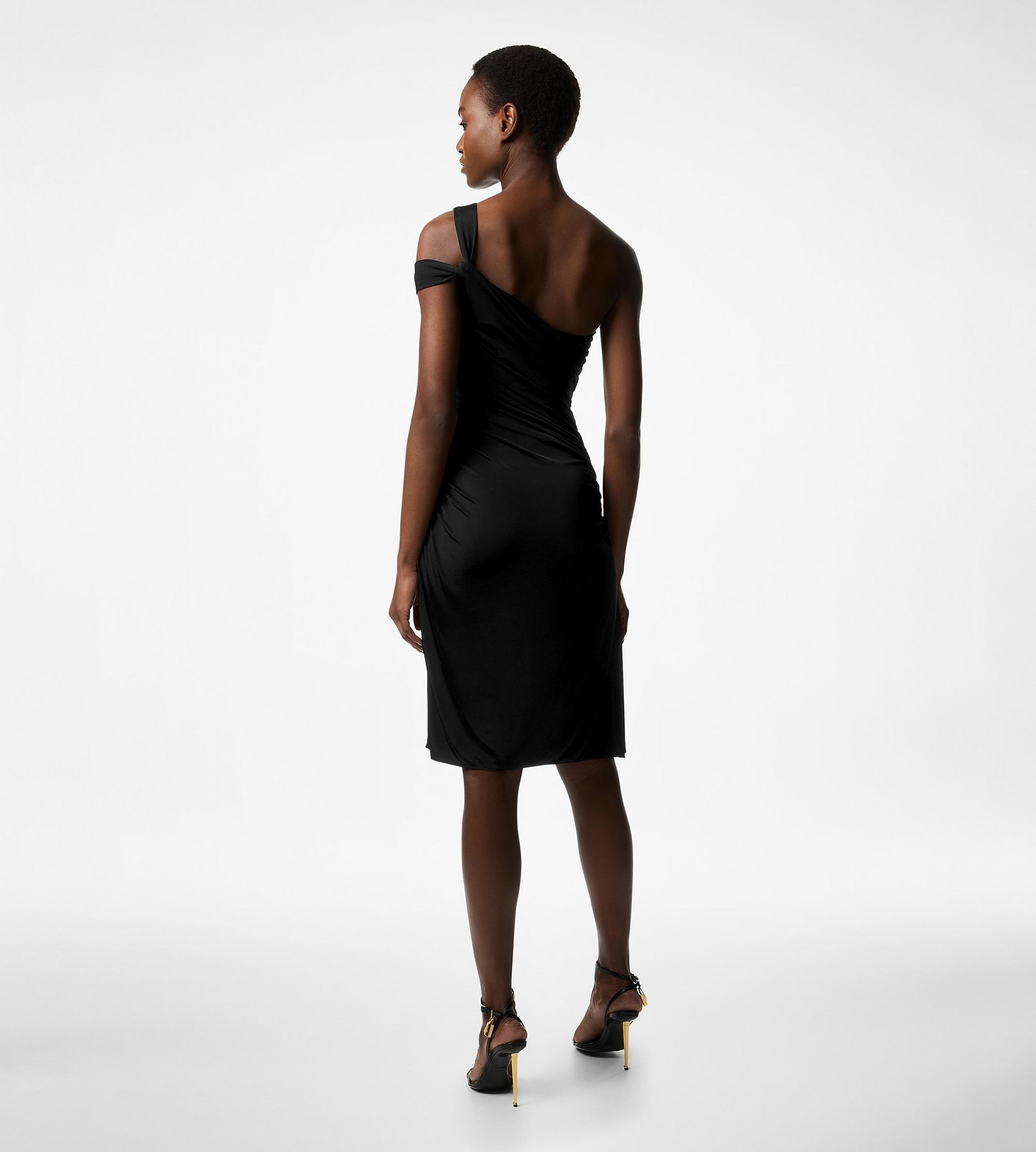 ONE SHOULDER TWIST FRONT COCKTAIL DRESS - 4