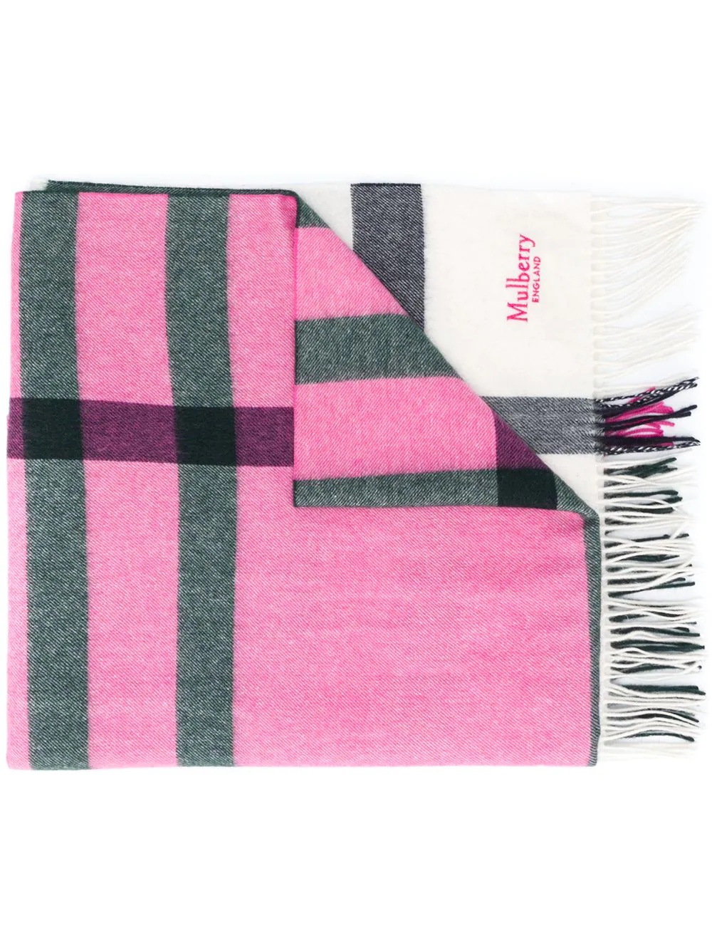 oversized check long scarf - 1