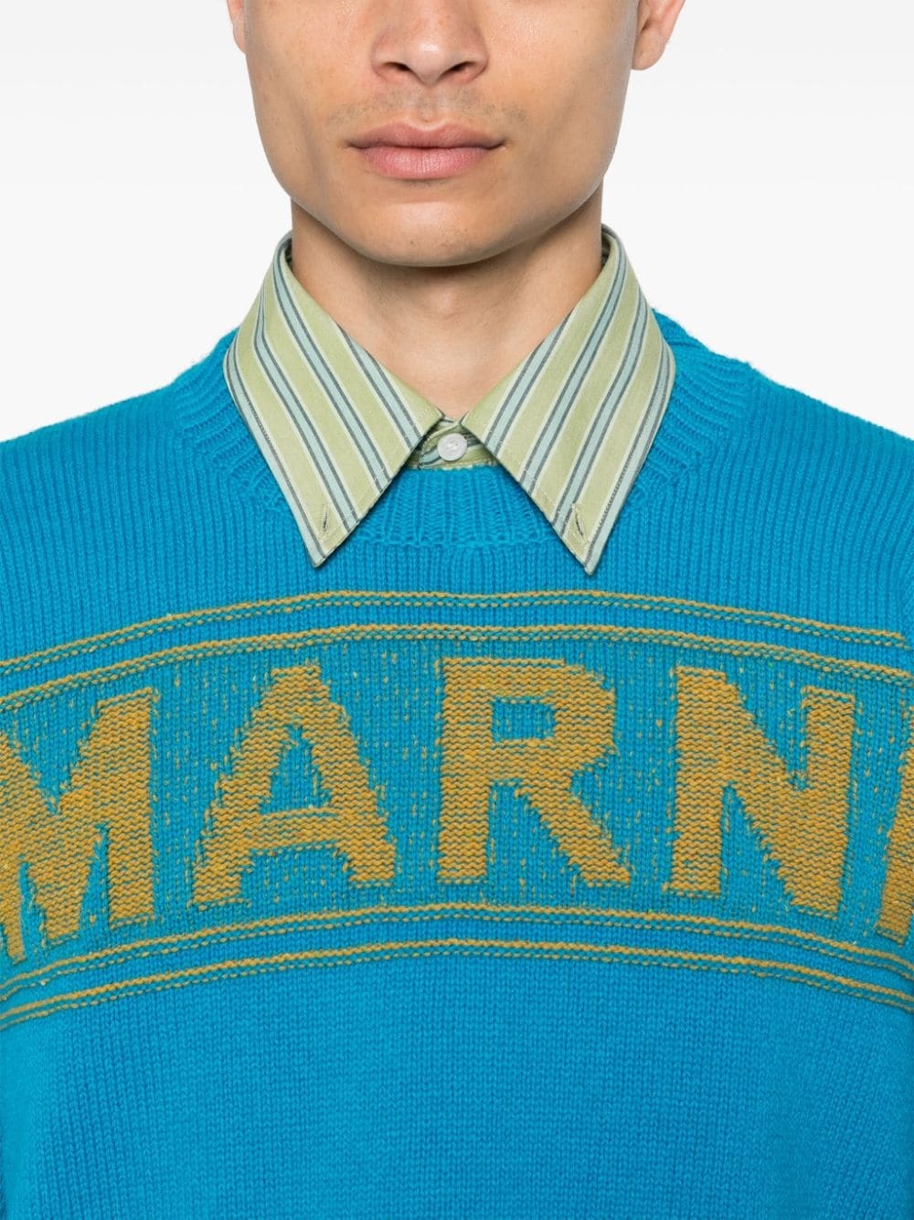 logo-intarsia sweater - 5