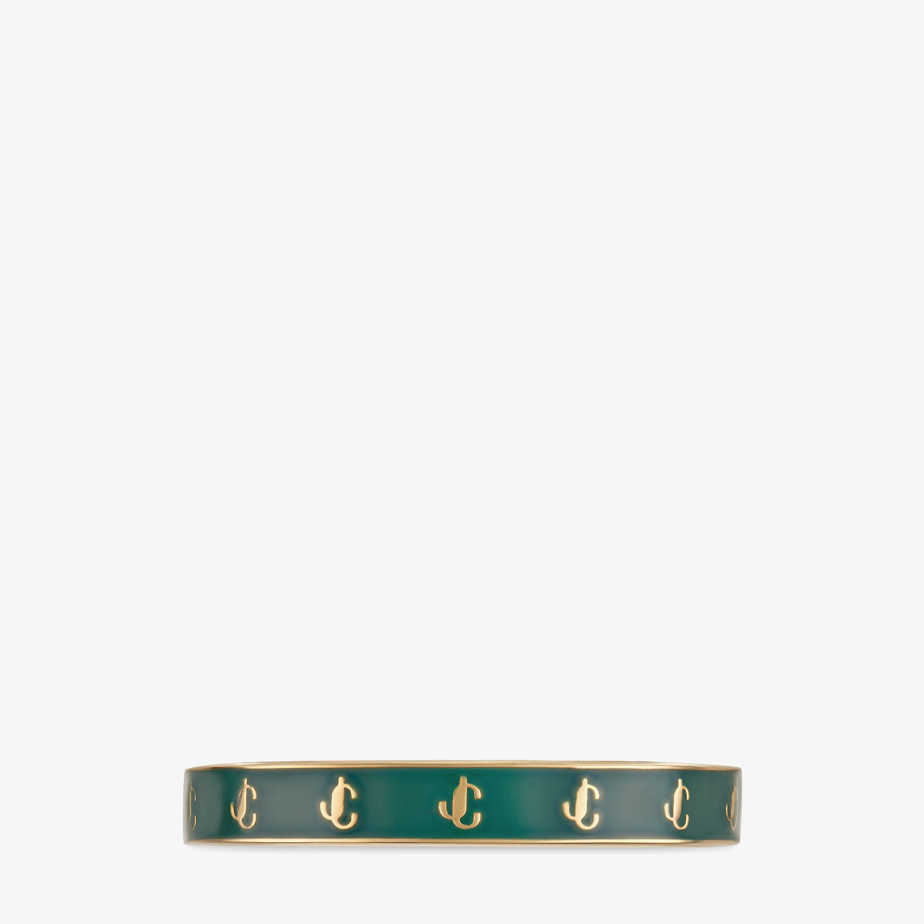 JC Enamel Bangle
Gold-Finish Metal and Emerald Enamel JC Bangle - 3