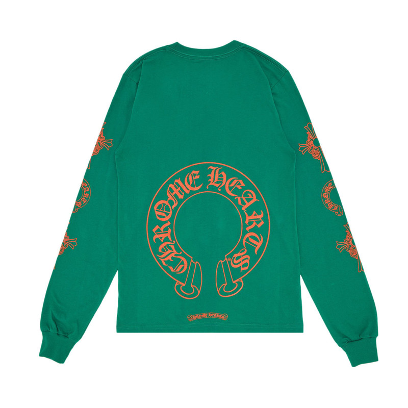 Chrome Hearts Chrome Hearts Horseshoe Cross Logo Long-Sleve 'Green/Orange' outlook