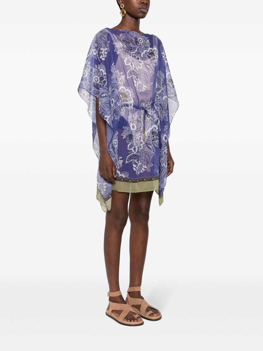floral-print kaftan dress - 3