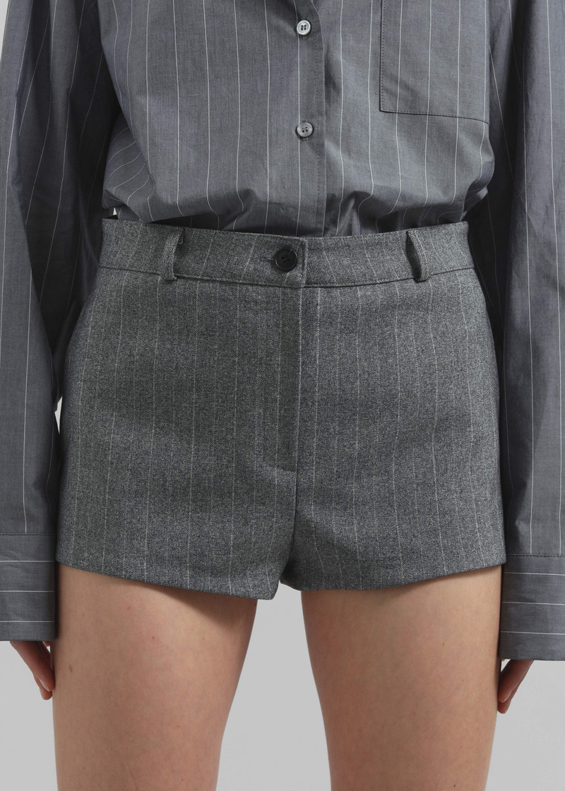 Tenby Striped Hot Pants - Grey Melange 5