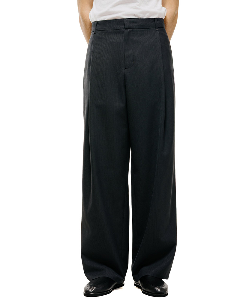 AMOMENTO Wool Stripe Martine Pants Black outlook