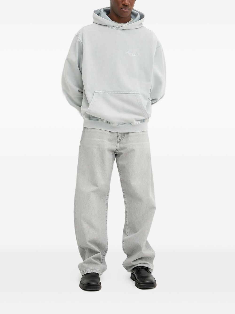 embroidered-logo hoodie - 3