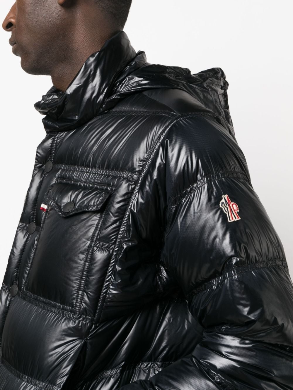 logo-patch padded jacket - 5
