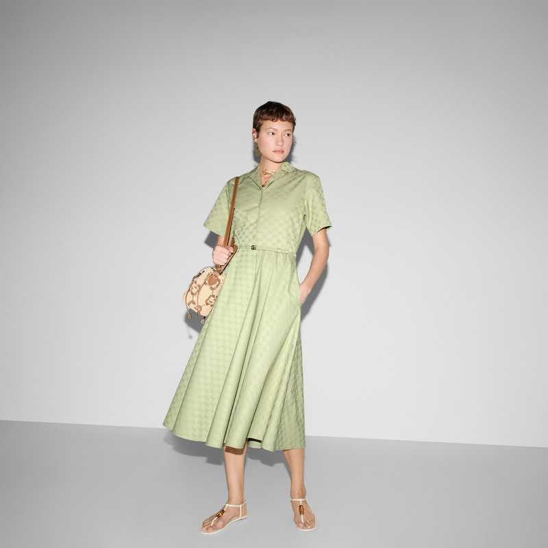 Mid-length GG cotton gabardine dress 6